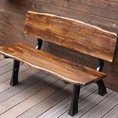 户外防腐木座椅公园长椅实木长条凳室外花园庭院露天休闲三人椅子