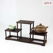 鸡翅木中式 连台底座茶壶茶具展示架多宝阁花瓶盆景摆件实木置物架