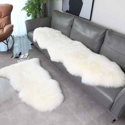 真皮沙发垫皮毛一体羊毛垫皮沙发坐垫整张羊皮毯子冬季加厚羊皮草