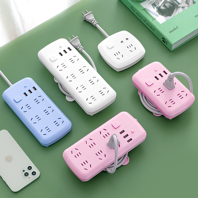 公正两脚插座二项插头接线板2脚两孔接延长线宿舍带线us.b插排插