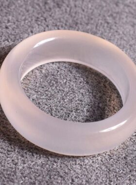 方言精品和田玉特色佩戴级细腻油润简约玉髓玛瑙玉指环戒指S1