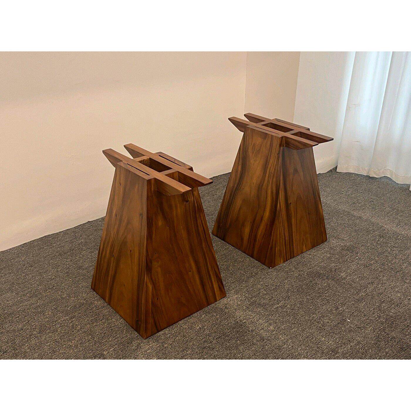 南美胡桃木实木桌腿大板支架茶桌底座支撑餐桌书桌腿岩板大理石