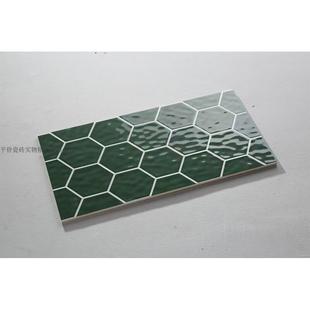 北欧X六角墙砖厨房阳台六边形蜂窝凹凸纹瓷砖网格小白砖