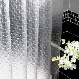 浴帘防水加厚防霉3D玻璃纹半透明浴室隔断帘防水布门帘可定做