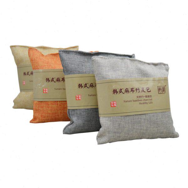 敏胤韩式麻布竹炭包500G 混色 MYL-6650 除甲醛家居除味 50包起发