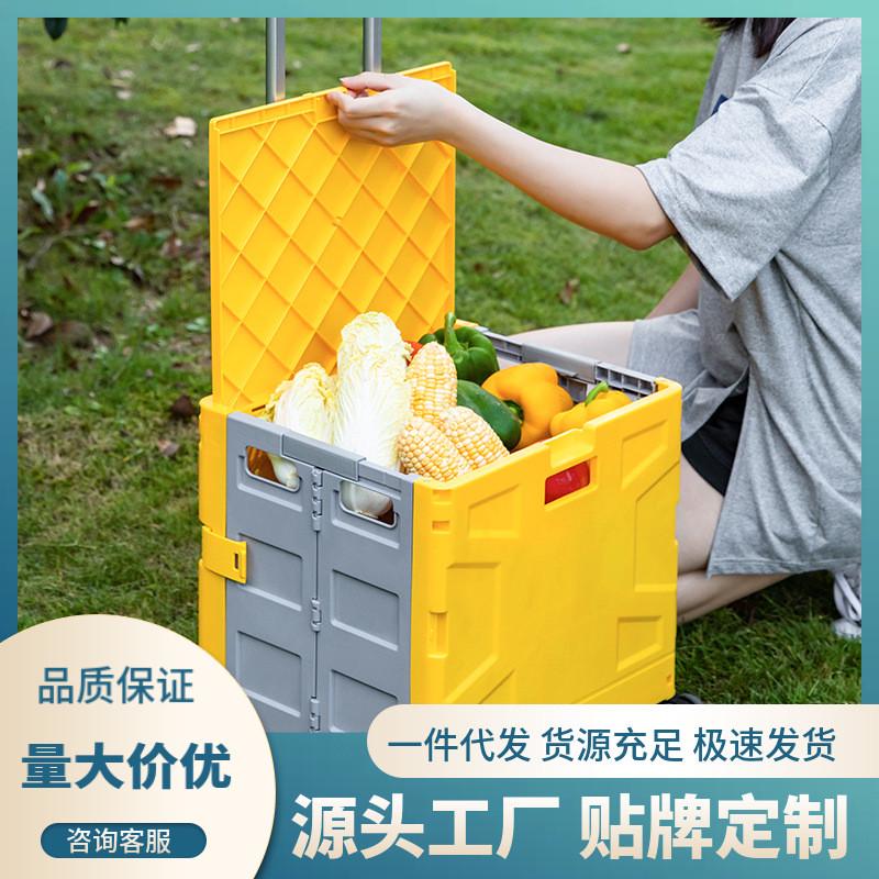 爆款折叠箱家用便携快递野餐小推车手拉杆车拉货拖W车折叠购物车