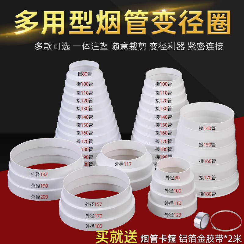 厨房抽油烟机排烟管变径圈止回阀排风管止逆N阀变径器大小转换接