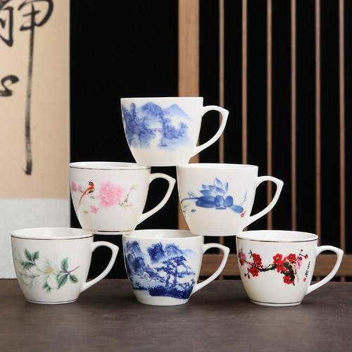 陶瓷陶瓷主人茶杯家用白瓷个人杯单杯ml大号品茗杯一口杯酒杯