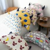 小恶枕魔靠垫TUG搞怪可拆洗含芯护童床防抱纯棉儿宝宝床头牛角大