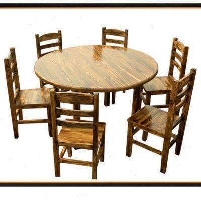 桌庄农家乐组农家烤鱼面馆合大木440小转盘实家乐碳化饭店桌椅餐 - 封面