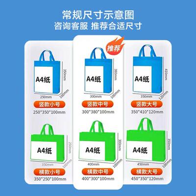 无纺布手提定袋制lWGPogo加厚大容量拉链印字广纺告带宣传无布手