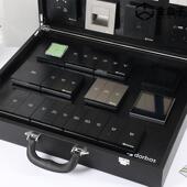 MOM家直销黑色全开关面板展示皮盒pu皮厂屋通电智能家样居板箱