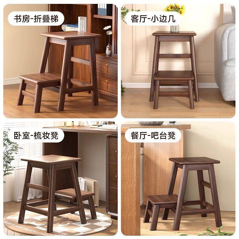 梯子凳子两用实梯凳家多登高凳功能可折10049738叠用两步梯木台阶