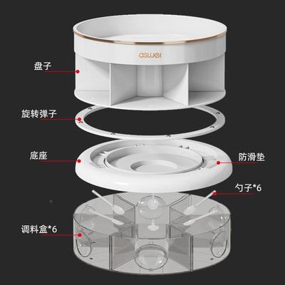 厨房调料盒一体多面调味料佐料收纳台旋格转调油盐酱AZY醋瓶置料