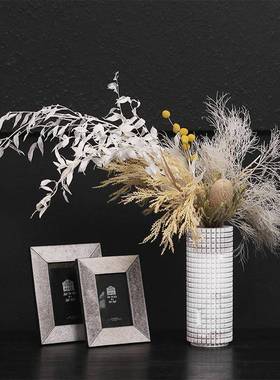 代轻奢白色大理石现160048高档网格花样器民宿酒店板软装套装间饰