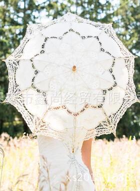 山东泰山工2018欧镂空伞手花边蕾丝蕾伞控JYR名媛太阳伞式洋伞