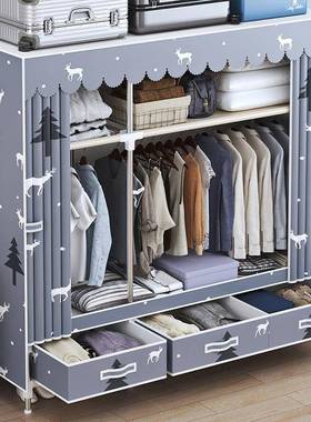 带屉家卧室衣柜简易VPT组用装出租房用抽简装收纳柜子20布25新款