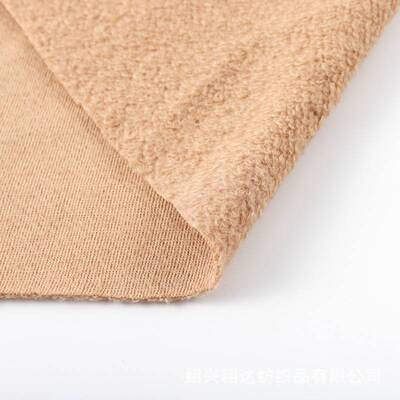 新款针织小羊圈圈呢羊毛面料 秋冬大衣呢素色粗纺单面呢毛呢面料