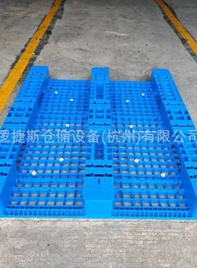 蓝色川字塑胶托盘网塑根料卡板15MCO00*1格300*1型55mm内置12钢管