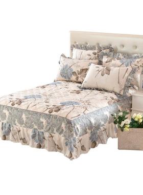 夹棉床盖三件套纯棉床罩单件床单床床群裙款笠床带AL10047M裙直销