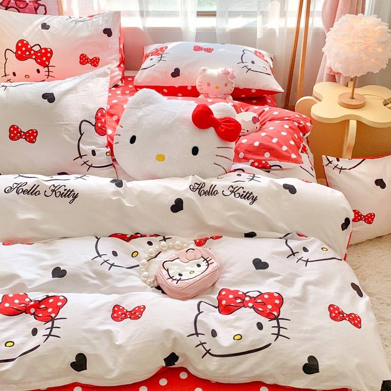 2025新款 HelloKitty系列全棉印花四件套卡通三件套被套床笠可爱4