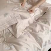 裸温柔美梦 梦露丝25100长绒棉四件套全棉纯棉花蝴蝶绣被套四S季