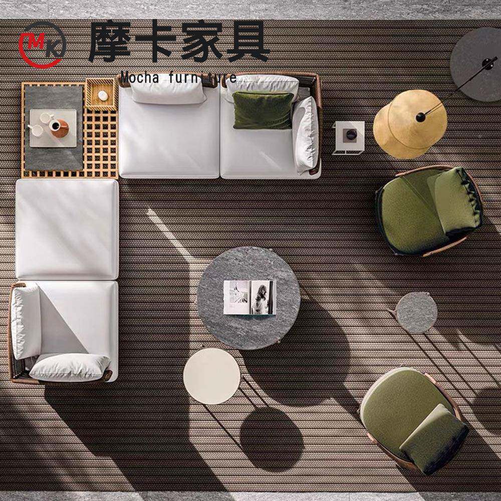 藤编沙发防椅客厅户外晒庭院6室外别墅阳光房防水木休闲柚沙发家