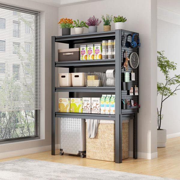 家用钢制置物架洞洞板组合多层落地收纳架仓库阳台杂物间储物货架,商业/办公家具,仓储货架,淘宝优惠券,粉丝福利购,淘宝优惠卷