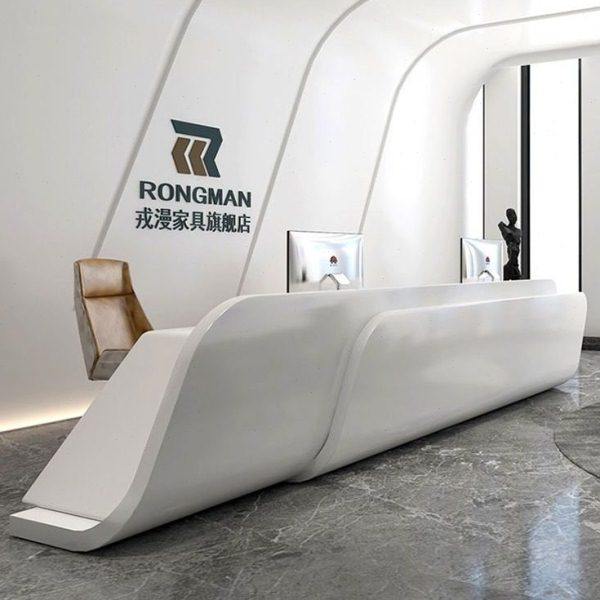 公司前台接待台创意烤漆收银台简约现吧台公桌咨询柜台迎宾台,商业/办公家具,接待台,淘宝优惠券,粉丝福利购,淘宝优惠卷