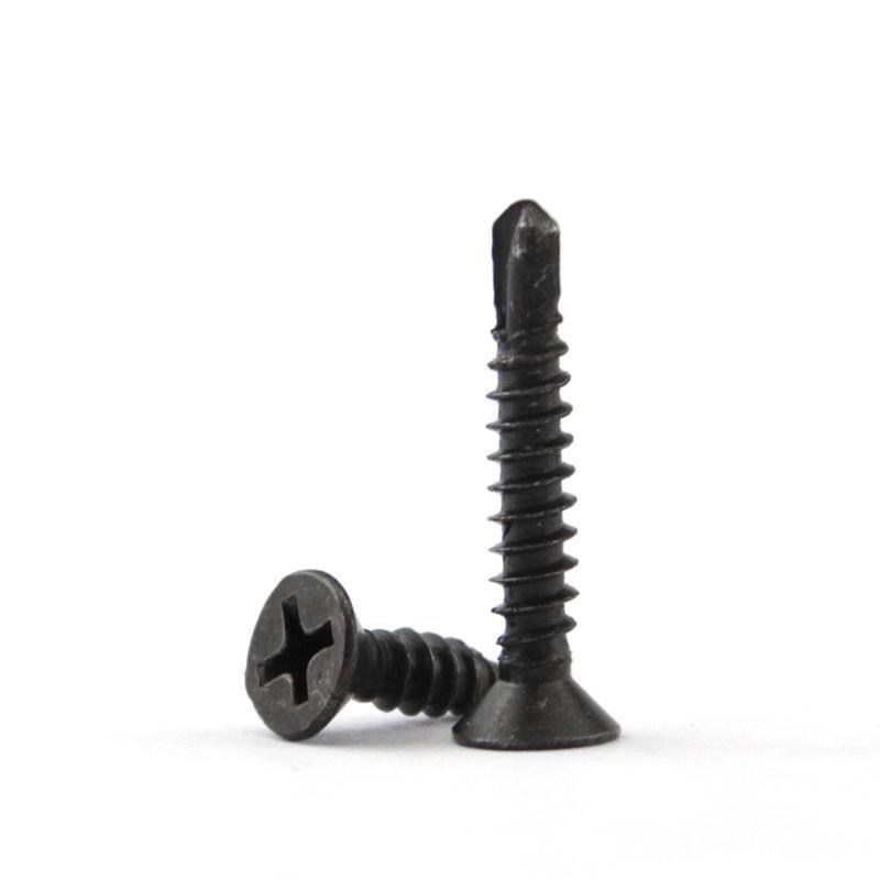 50斤黑锌黑色高强度p十字沉头平头钻尾丝彩钢瓦螺丝发黑自攻螺丝