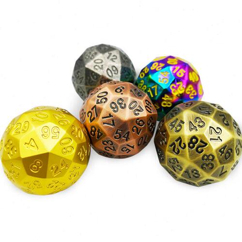 coc跑团数字1-D100面60面TRPG克苏鲁桌游色子DND周边多面金属骰子