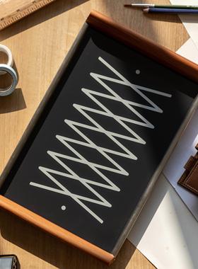 集木室物所实木托盘长方摆件茶盘餐厅咖啡店餐具礼物耐热玻璃中古