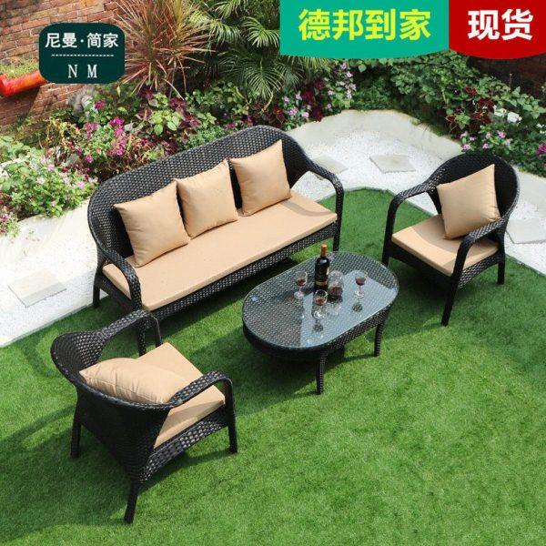 户外沙发组合阳台庭院露台花园三人休闲室外藤编防水沙发仿藤桌椅,住宅家具,户外沙发,淘宝优惠券,粉丝福利购,淘宝优惠卷