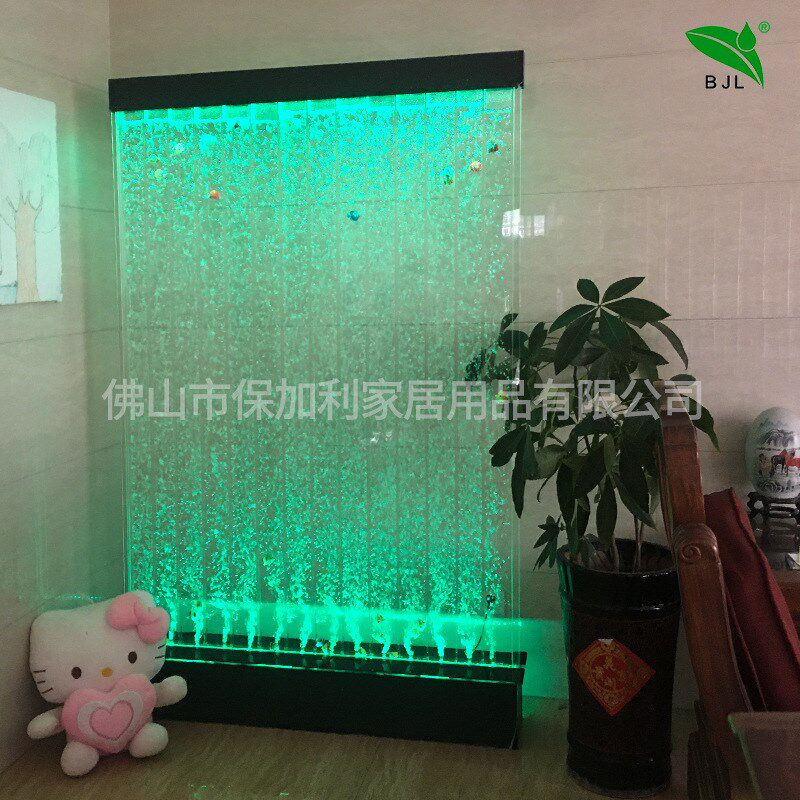 水幕墙酒柜屏风客厅鱼缸 装饰玄关隔断流水墙 亚克力气泡墙加湿墙
