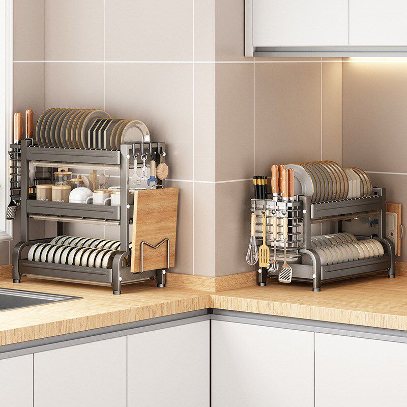 厨房碗碟置物架台面碗盘碗筷收纳盒多功能碗柜家用放碗架沥水架子