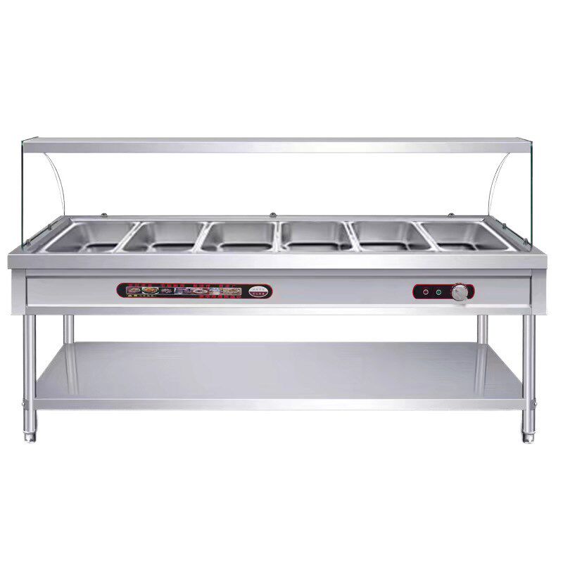 快餐保温台商用玻璃罩保温售饭台电加热食堂售菜台快餐车保温汤池