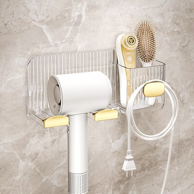 吹风机支架免打孔电吹风挂架卫生间风筒收纳架壁挂式吹风机置物架