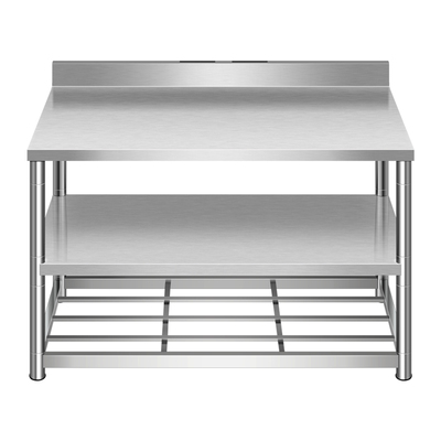 不锈钢置物架落地多层收纳架打荷台微波炉架加厚碗架台操作台三层