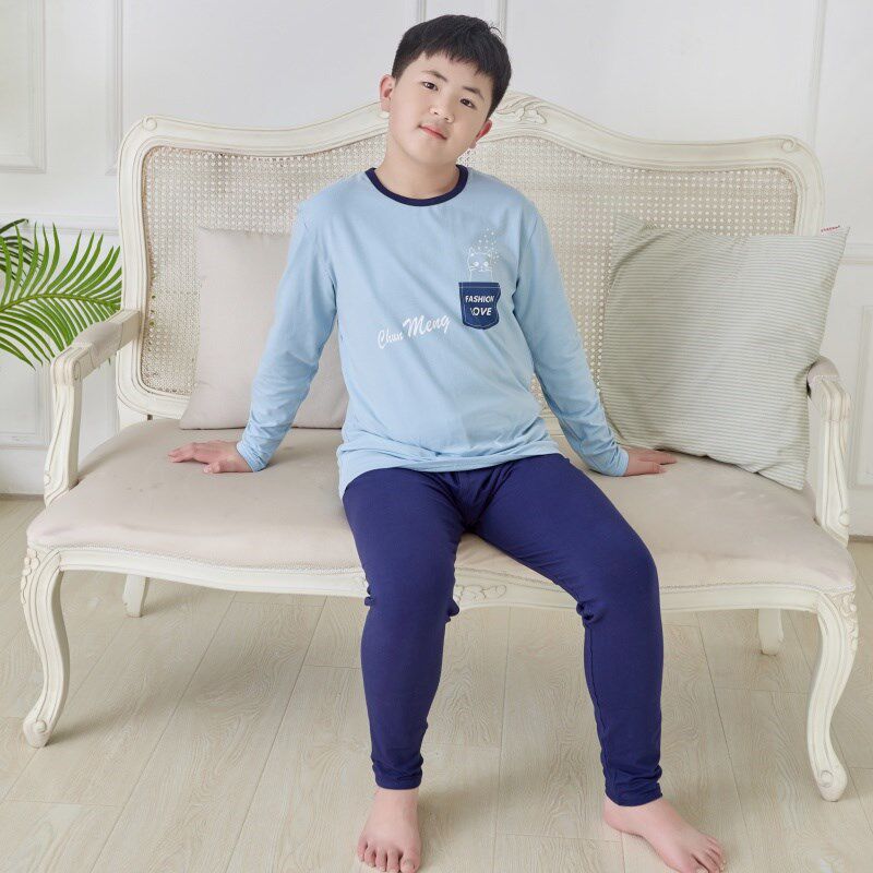 胖男大童秋衣秋裤套装加肥男孩衬衣衬裤加大码青少年时尚打底内衣