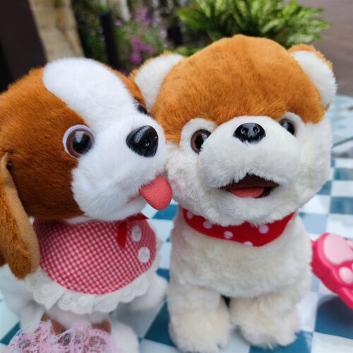 舔舔汪狗狗儿童电动狗喝奶毛绒会舔人走路会叫唱歌牵绳学说话玩具