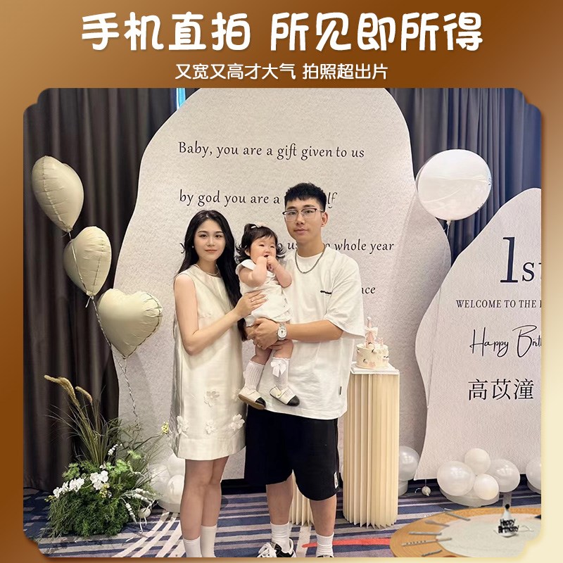 韩系1宝宝宴一周岁生日布置装饰场景婴儿家里ins风抓周背景墙kt板