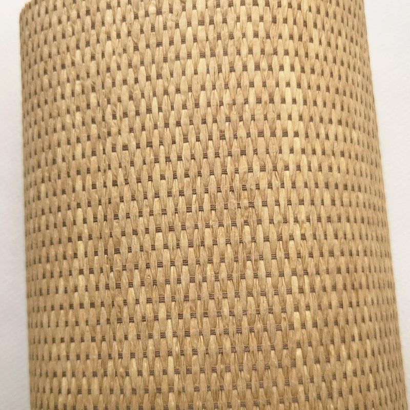 草编纸编麻草编织墙纸壁纸素色民宿茶楼酒店特色吊顶草席墙纸贴面