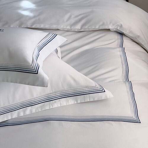 高端酒店四件套100支白色全棉十件套床品bed sheet set 床单被套