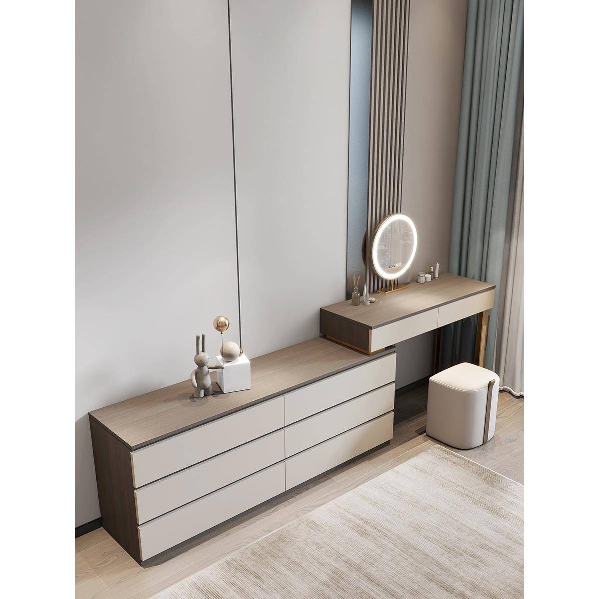 梳妆台斗柜床体卧室尾收一纳柜实木桌VFN电视柜组合书储物房间化
