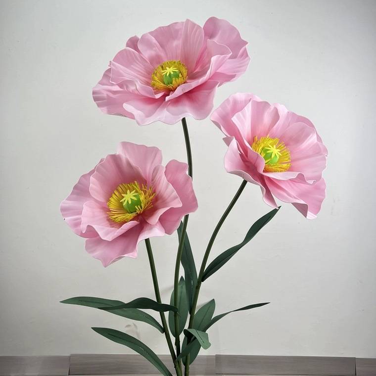 大型仿真花装饰花橱窗商场美陈摆件场景布置巨型仿真纸花虞美人