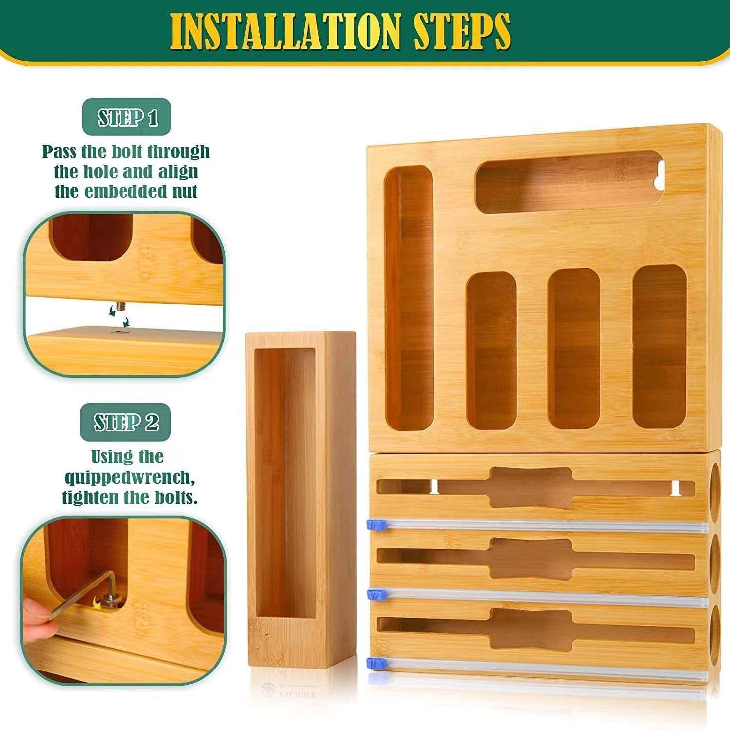 制保鲜收纳盒膜切割保鲜袋亚马逊热销包装分配器盒切竹割盒收袋纳