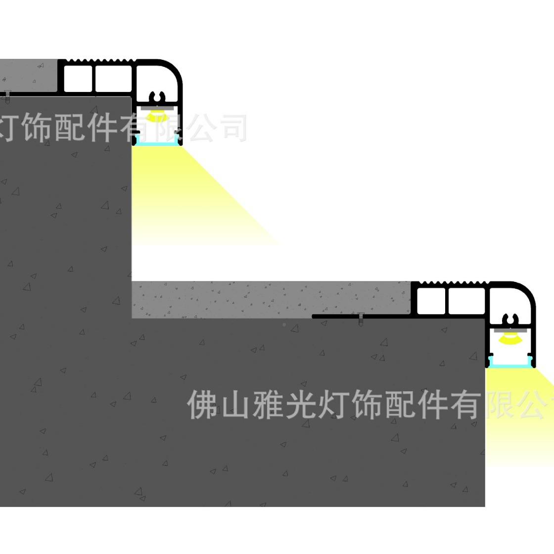 LED灯硬灯条铝槽灯条防YG-B021网红楼梯踏步槽灯滑照明铝槽槽