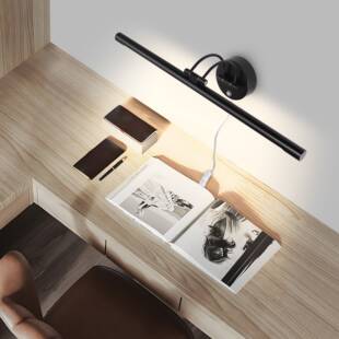 黑色镜前灯LED灯卫生间墙壁灯洗手间洗漱厕所防水调光灯照画灯具