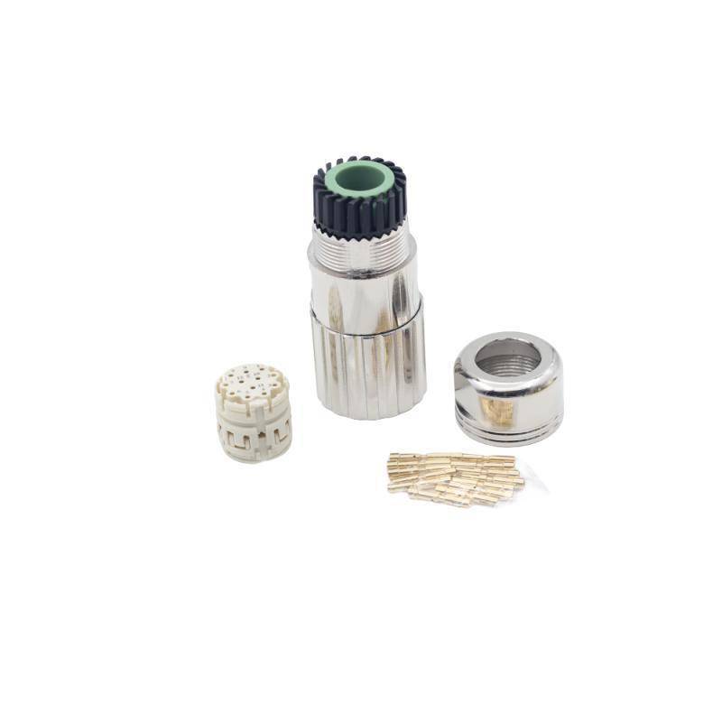 编码器线缆接头8针6芯M623连接器母公座17pin12孔M923航空插头
