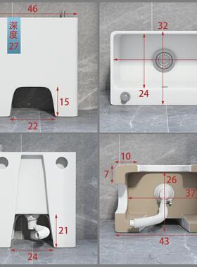 加0高5陶c四脚671洗拖把池阳台瓷大号加深拖布池自由m排污接三通